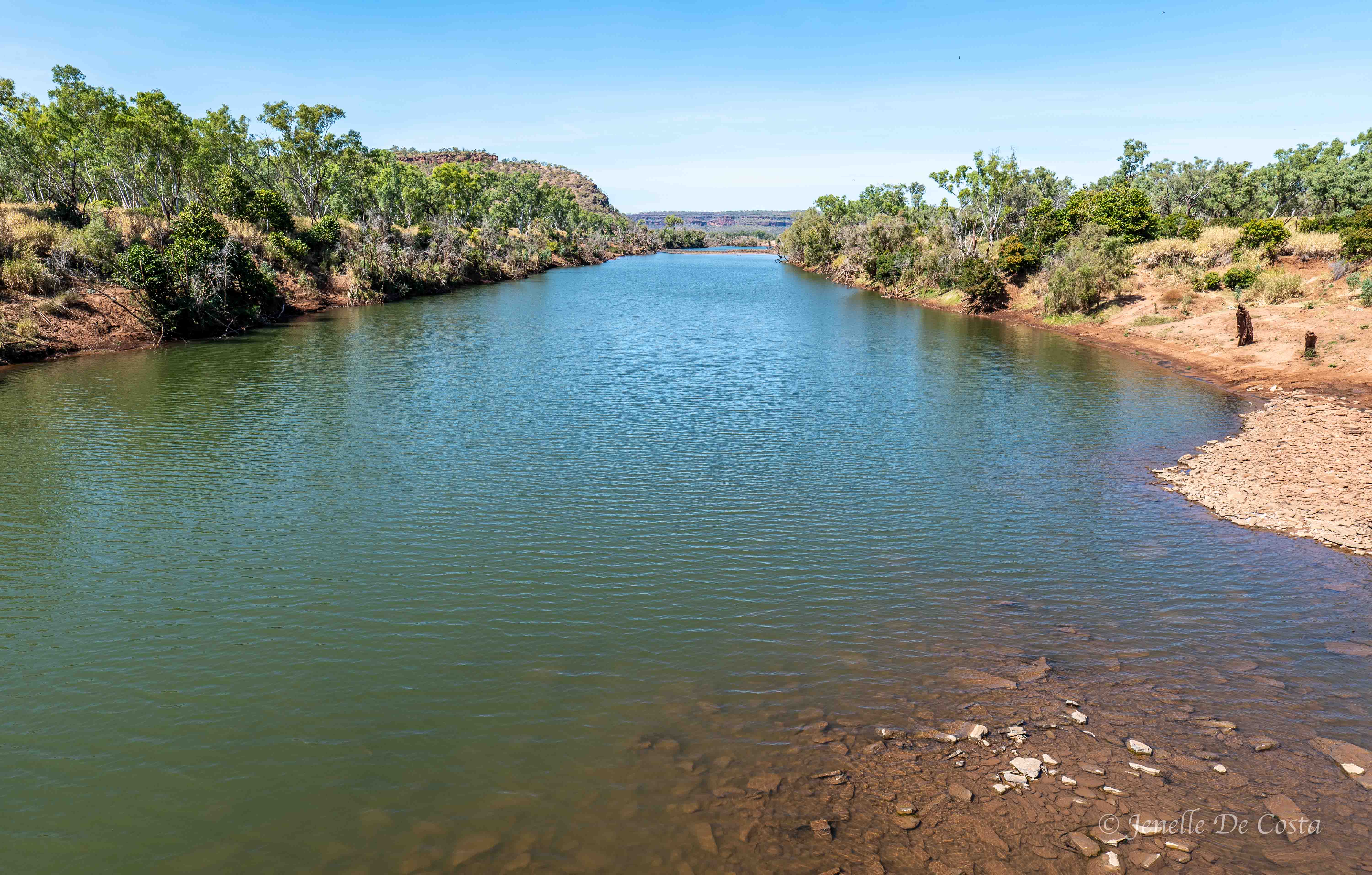 Upsteam view from the bridge, Victoria River, NT, Australia